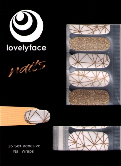 Lovelyface Nails -"Dazzling",Nagelaufkleber, Nagellackstreifen- Nagellack zum Aufkleben- Nagelfolien -Nagelsticker- Nail Wraps 