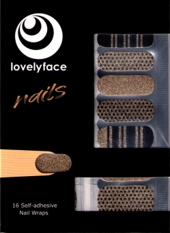 Lovelyface Nails -"Goldie", Nagelaufkleber, Nagellackstreifen- Nagellack zum Aufkleben- Nagelsticker- Nail Wraps 